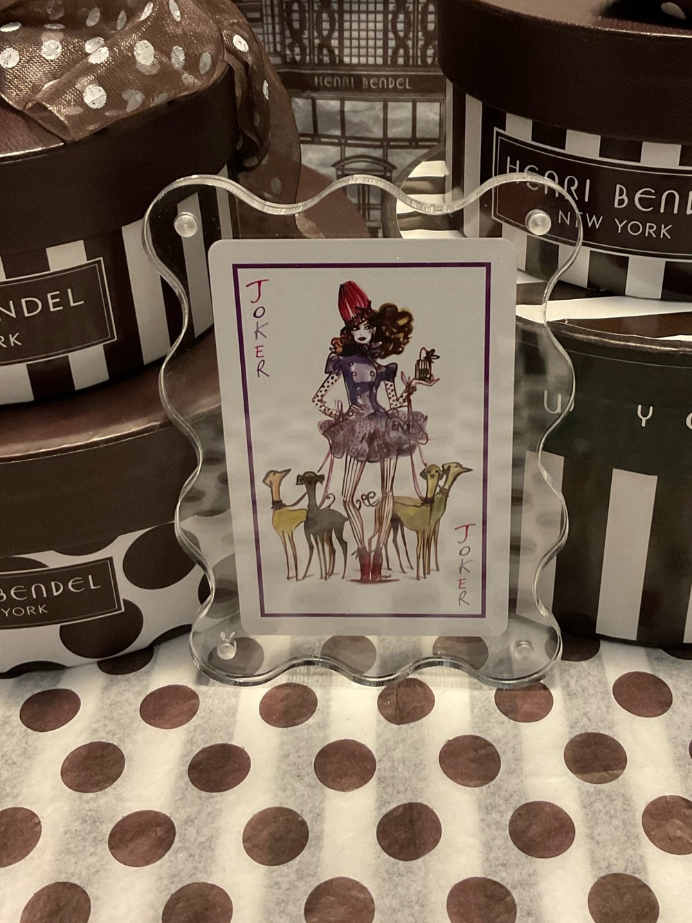 Never Used Henri Bendel “Plenty of Bendel” Deck Joker in Magnetic Frame - PURPLE